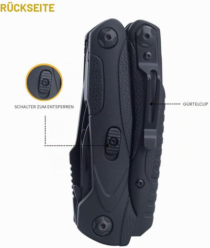 ROXON CM1349 Spark Multitool-Zange, 14-in-1 Multifunktionswerkzeuge, Klappzange, Mehrzweck-Outdoor-Ü