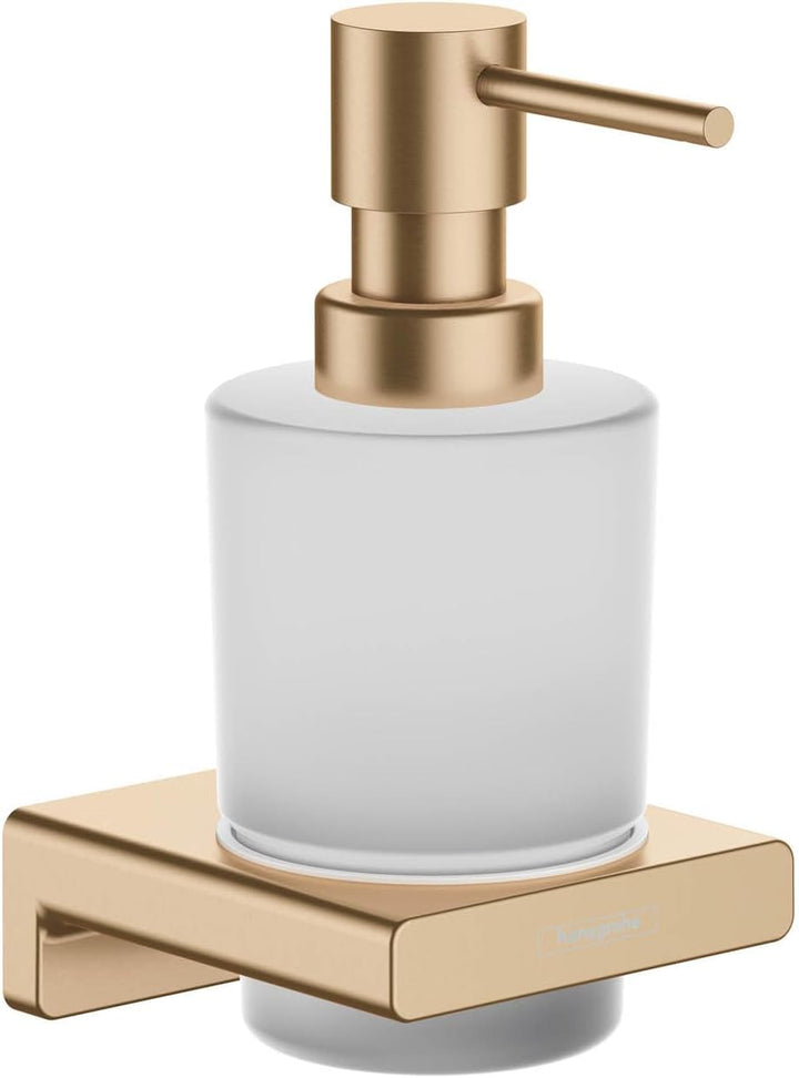 hansgrohe Seifenspender AddStoris, nachfüllbarer Seifendosierer für Flüssigseife und Lotion, Brushed