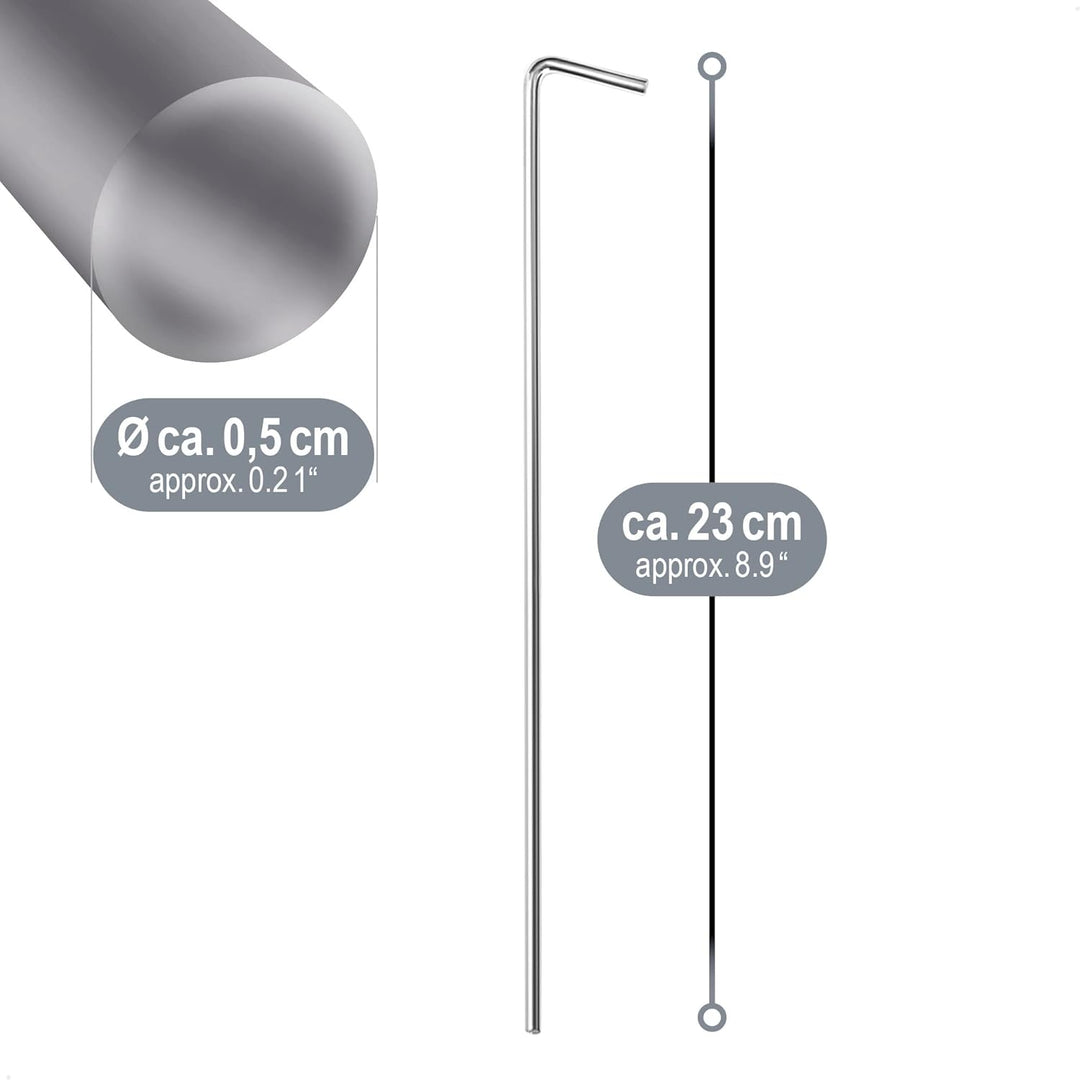 com-four® 36x Zelt-Heringe aus Stahl 23cm x Ø 5mm - extra Dicke Erdnägel für Camping und Outdoor - i