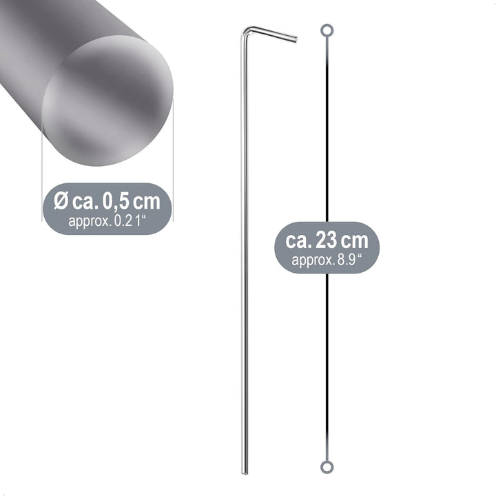 com-four® 36x Zelt-Heringe aus Stahl 23cm x Ø 5mm - extra Dicke Erdnägel für Camping und Outdoor - i