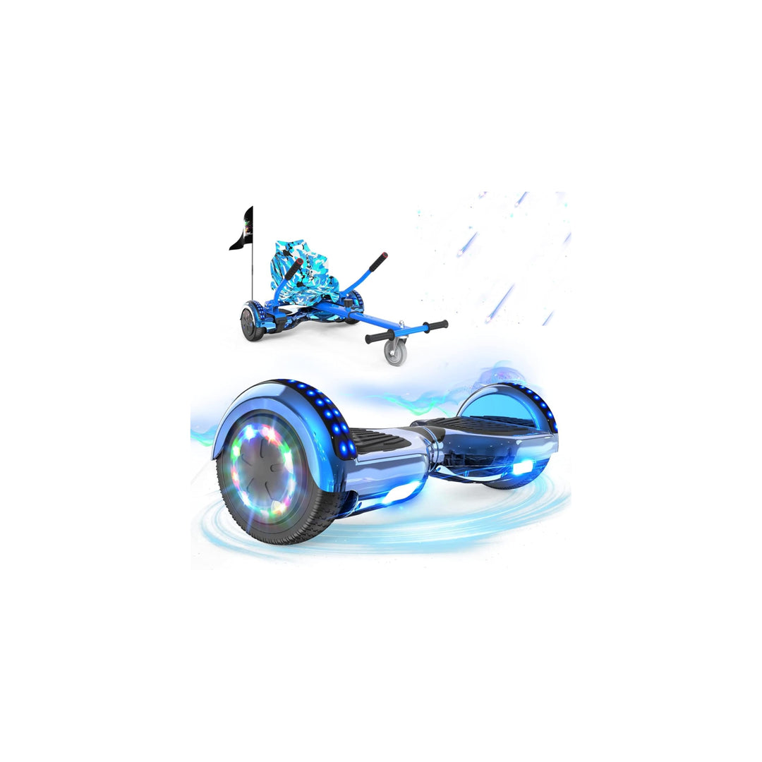 RCB Hoverboards mit Sitz Hoverkart komplett für Kinder, Skateboard mit Set, Hoverboards mit LED Lich
