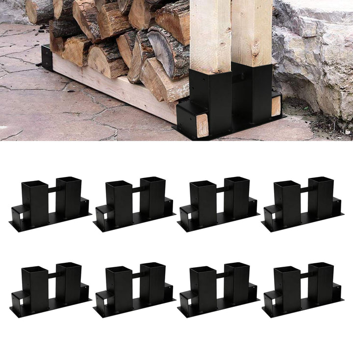 Jopassy 12er Set Holzstapelhilfe, Stabile Brennholz Stapelhilfe, Feuerverzinkt Holzstapelhalter, kam
