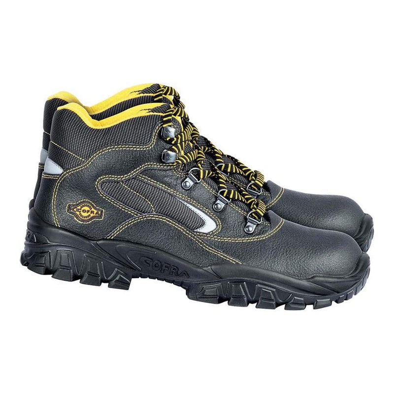 Cofra NT160-000.W42 NEW EUFRATE S3 SRC Sicherheitsstiefel, Schwarz/Gelb, Grösse 42 42 EU, 42 EU