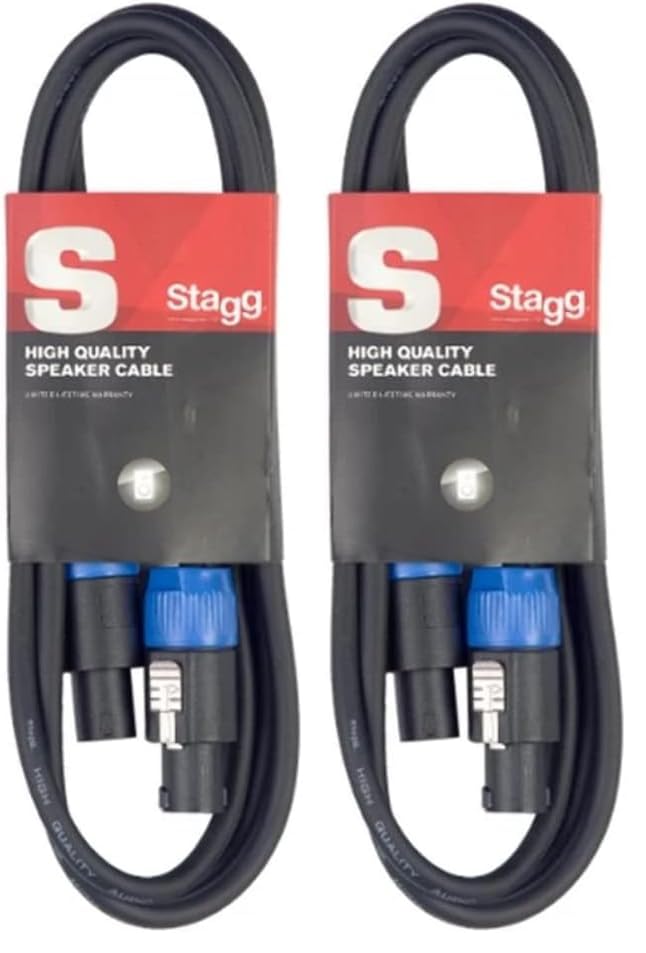 Stagg SSP2SS15 S Serie Speakon zu Speakon Lautsprecherkabel 2 m (Packung mit 2) 2m (Packung mit 2) S