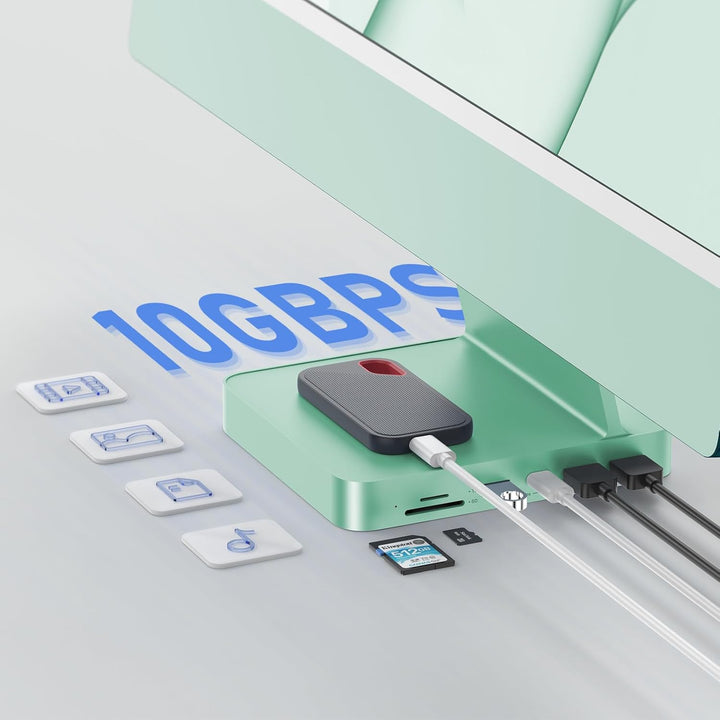 USB C HUB Für iMac 24" 2021/2023/2024, 7 In 1 iMac HUB Für iMac M1/M3/M4, iMacZubehör Mit USB C 10gb
