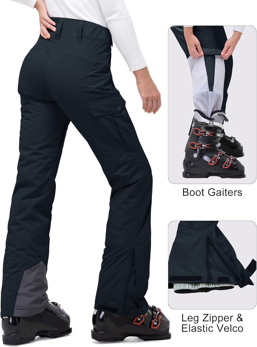 33,000ft Damen Skihose Outdoorhose Wasserdicht Winddichte Softshellhose Warme Gefütterte Thermohose