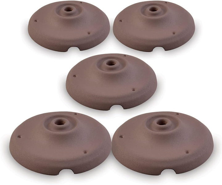 AMARCORDS - 5 Rosetten aus Porzellan für Pendelleuchten mit farbig gewölbten Keramikgehäusen BLAU KA