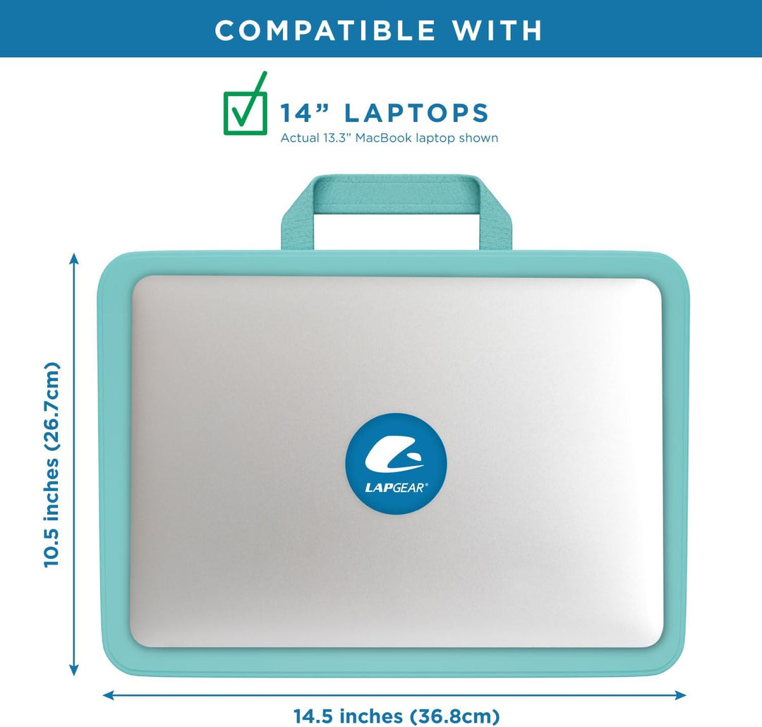 LAPGEAR Kompakter Schossschreibtisch, passend für Laptops bis zu 38,1 cm (15 Zoll), Aqua Sky, Style