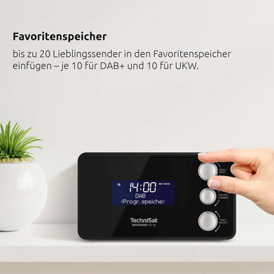 TechniSat DIGITRADIO 50 SE - Radiowecker (DAB+/UKW Tuner, dimmbares Display, Wecker mit Zwei einstel