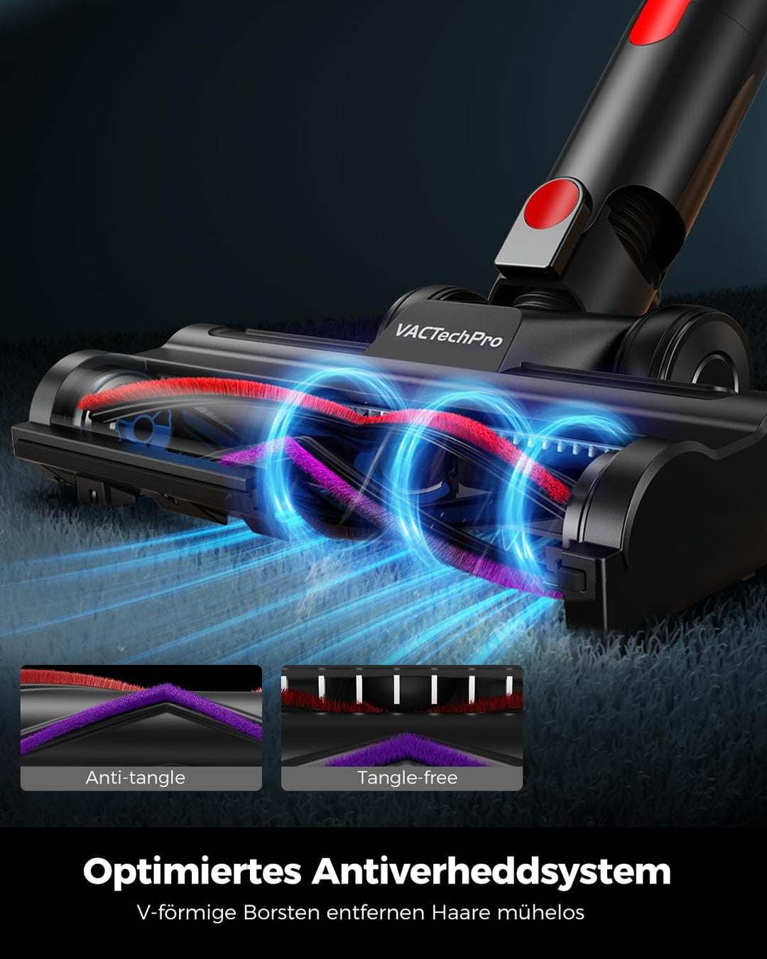 VACTechPro F02 Lite Akku Staubsauger kabellos 450W/45MIN/45KPA