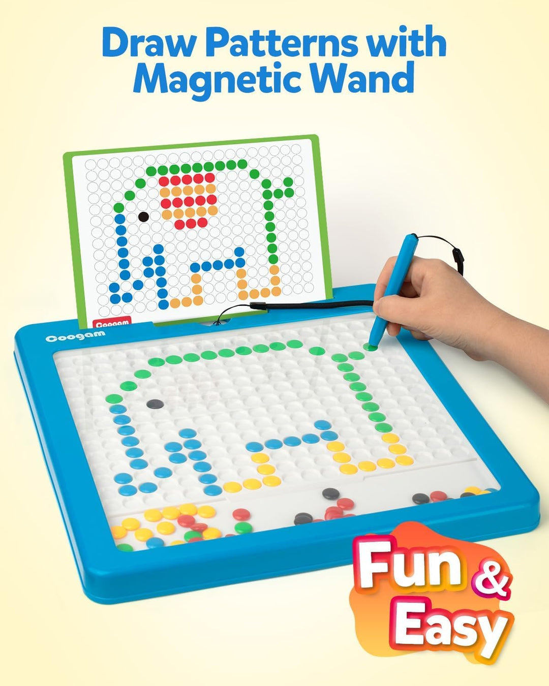 Coogam Magnetic Painting Board, grosse magnetische Graffiti-Platte mit Stift und Punktperlen, Montes