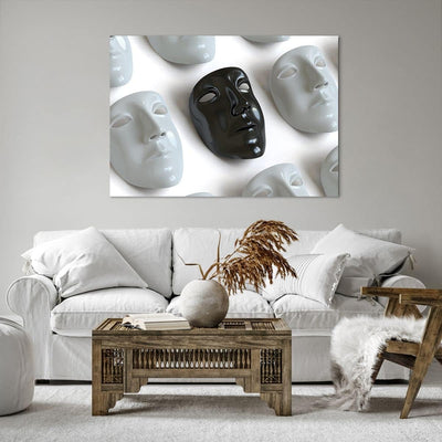 Bilder auf Leinwand 100x70cm Leinwandbild Venedig Maske Schauspieler Theater Gross Wanddeko Bild Sch