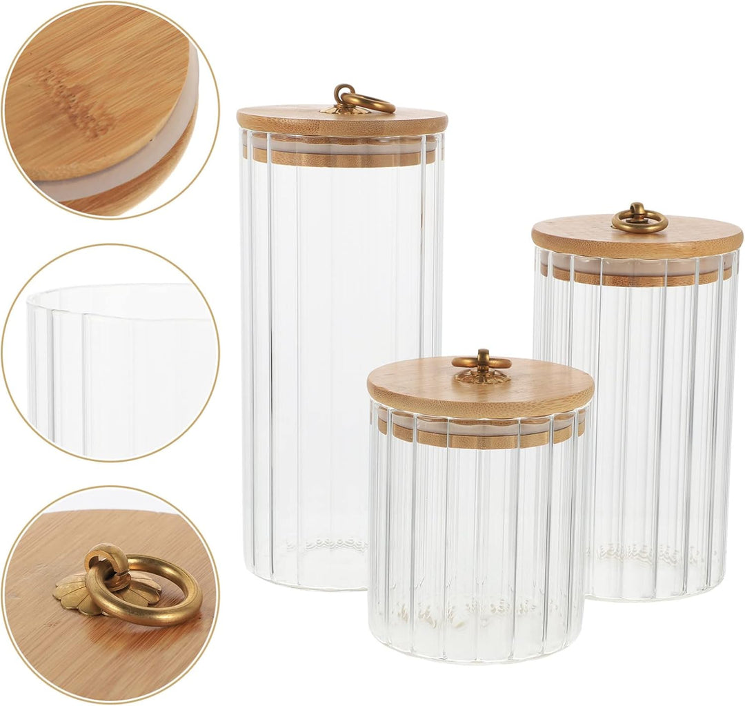 TOPBATHY Vorratsdosen aus Glas mit versiegeltem Deckel, 3 Stück