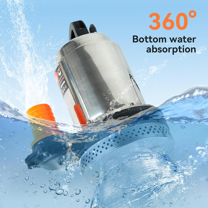 BACOENG DC 12V Tauchpumpe Solar Wasserpumpe mit 3 Connectors, Geeignet zum Pumpen von Sauberem/Schmu