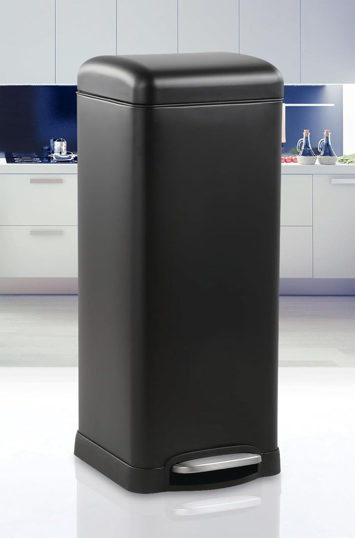 Tarrington House Mülleimer mit Softclose, 30 L, 34 x 28 x 68 cm, Schwarz