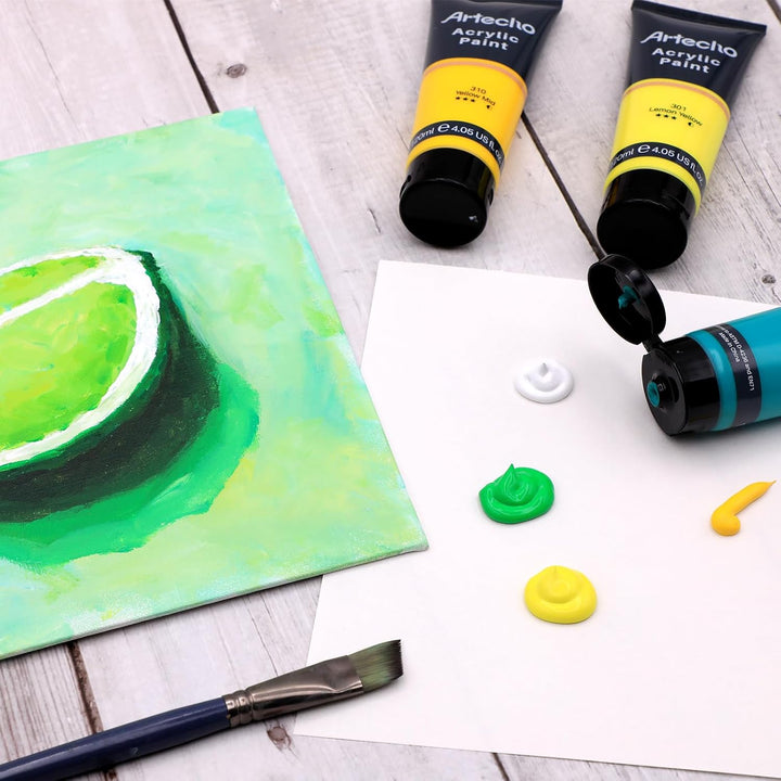 Artecho Acrylfarben Set Professional 20x120 ml, Acrylic Paint Set, Wasserfest und Lichtecht, Schnell