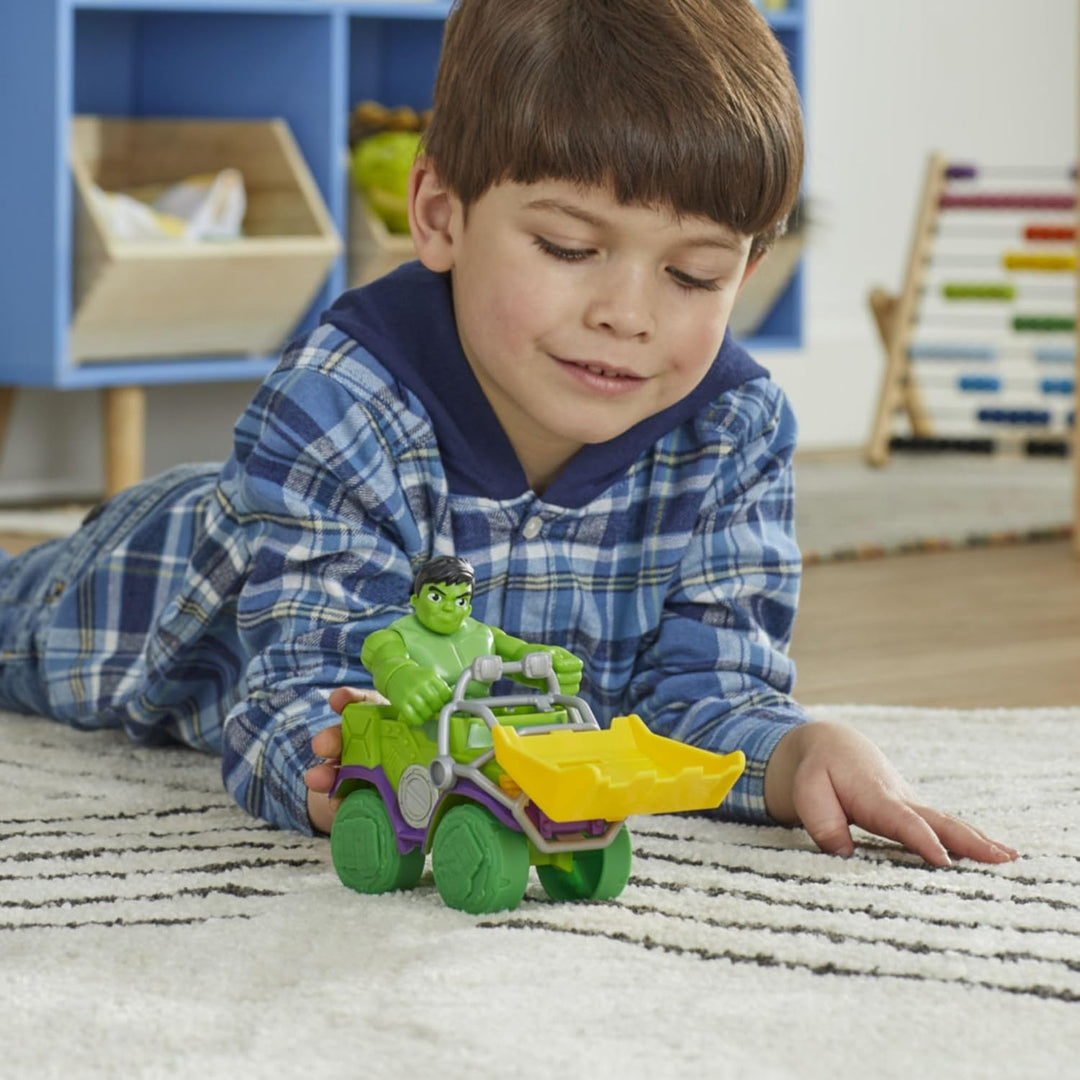 SPIDEY AND HIS AMAZING FRIENDS Marvel Hulk Schmetter Truck, Action-Figur mit Fahrzeug und Accessoire