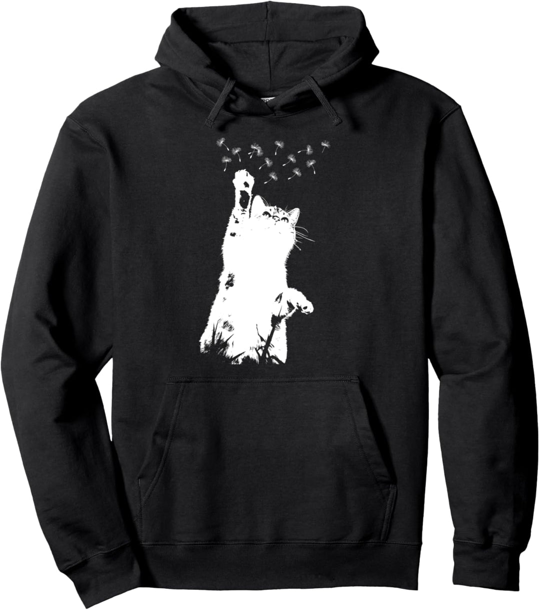 Katze Pusteblume Schöne Blume Motiv Blumen Löwenzahn Dame Pullover Hoodie