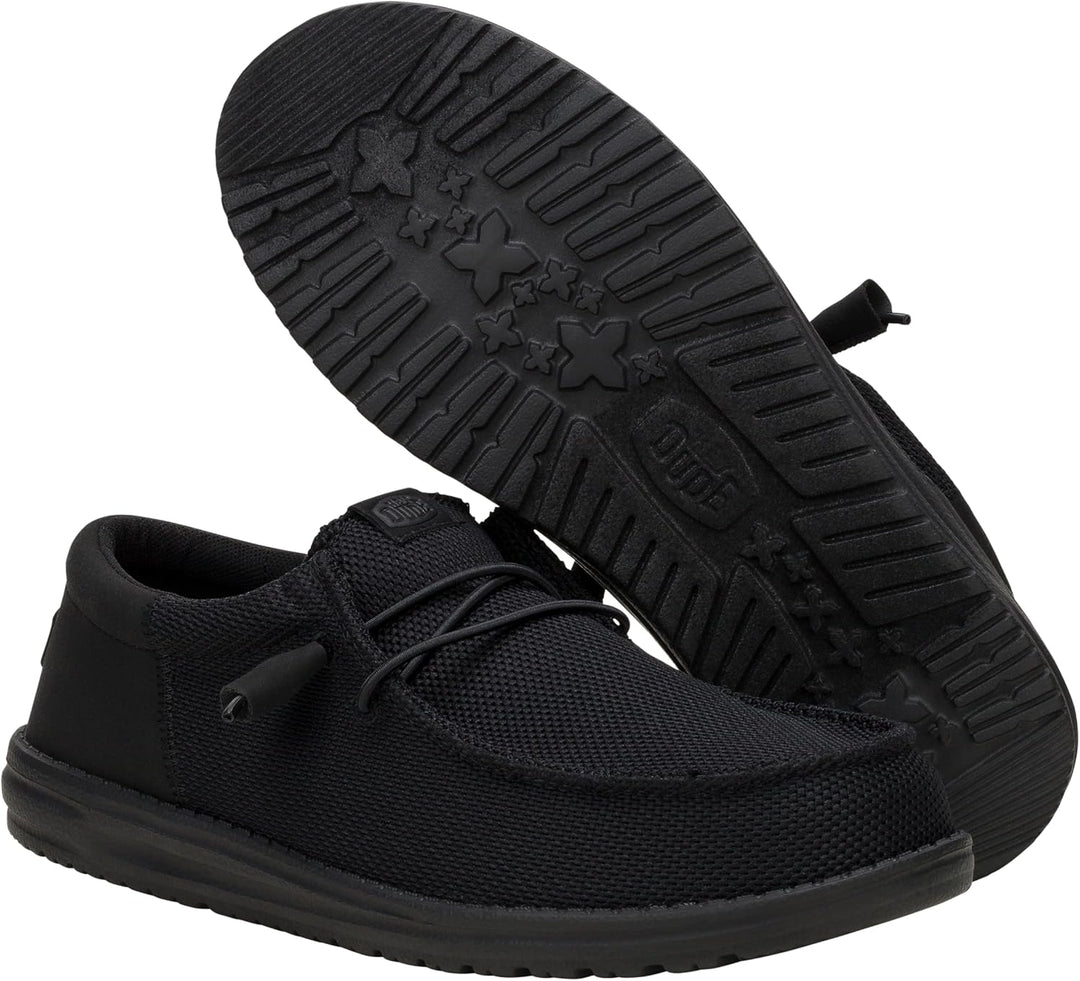 HEYDUDE - Wally Sox Stitch Herren - Slip on Schuhe - Herren Loafers, Black White 40 EU Shade, 40 EU