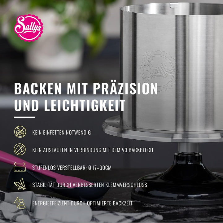 Sallys Backform Backring Tortenring rund rechteckig eckig verschiedene Grössen und Formen (Tortenrin