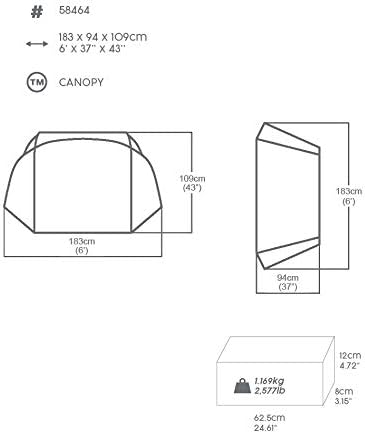 Bestway Lay-Z-Spa Sonnenschutzdach 183 x 94 x 109 cm 183x94x109 cm, 183x94x109 cm