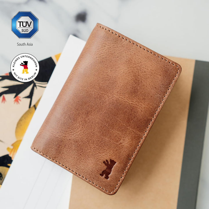 Berliner Bags Vintage Kartenetui Porto aus Leder mit RFID-Schutz und Geschenkbox, Slim Wallet Geldbö