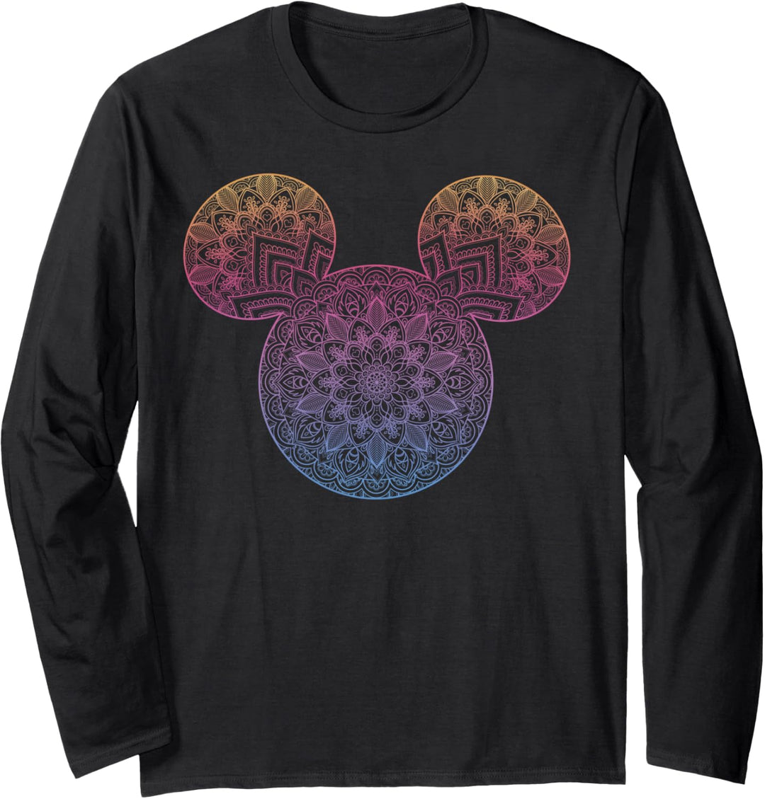 Disney Mickey And Friends Mandala Mickey Ears Langarmshirt
