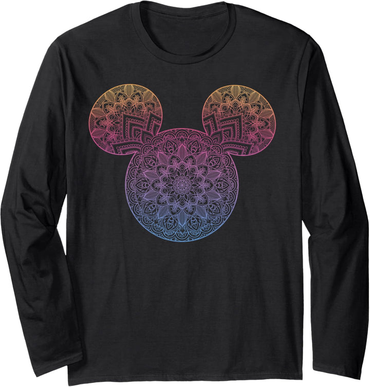 Disney Mickey And Friends Mandala Mickey Ears Langarmshirt