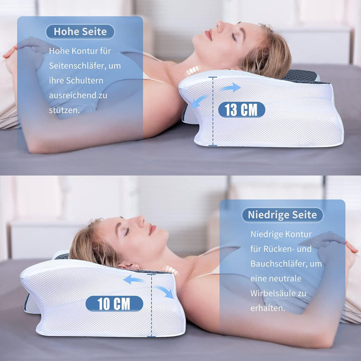 SAHEYER Nackenkissen, Memory Foam Kissen Seitenschläferkissen Ergonomisches Orthopädisches Nackenstü