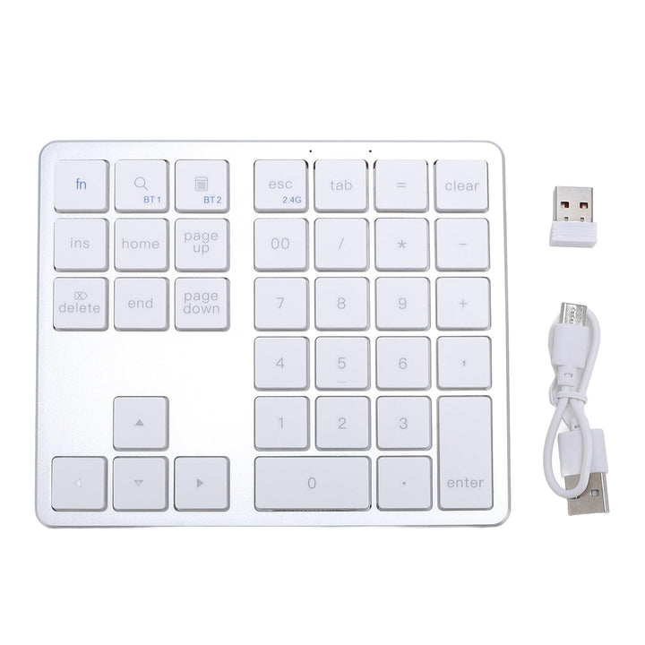Nummernblock, Kabelloser Dual-Modus, Wiederaufladbar für PC, Laptop, Tablet, 35 Tasten, mit Einem Ei