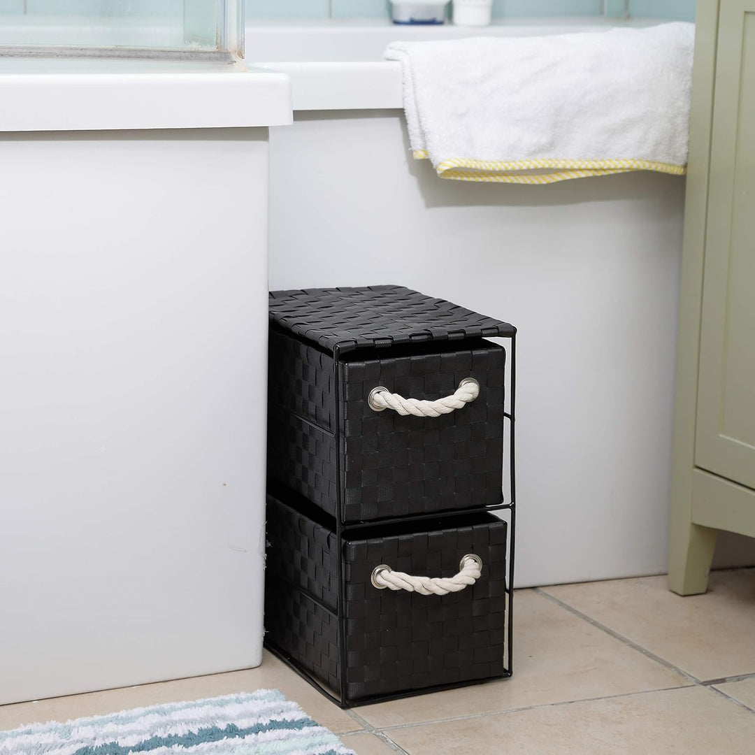 ARPAN Aufbewahrungsschrank mit 2 Schubladen, ideal für Zuhause, Büro, Schlafzimmer, 2 Schubladen, 18