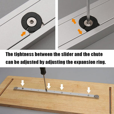 Miter Bar Slider 450mm, Table Saw Miter Bar, Schlitz Gehrungsschiene, T-Schiene Aluminiumlegierung,