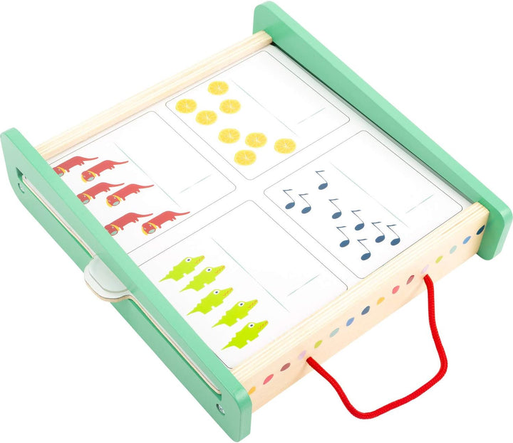 small foot 11461 Lernbox Educate aus Holz, FSC100%-Zertifiziert, Mathe Lernen,Aufbewahrungsbox mit R