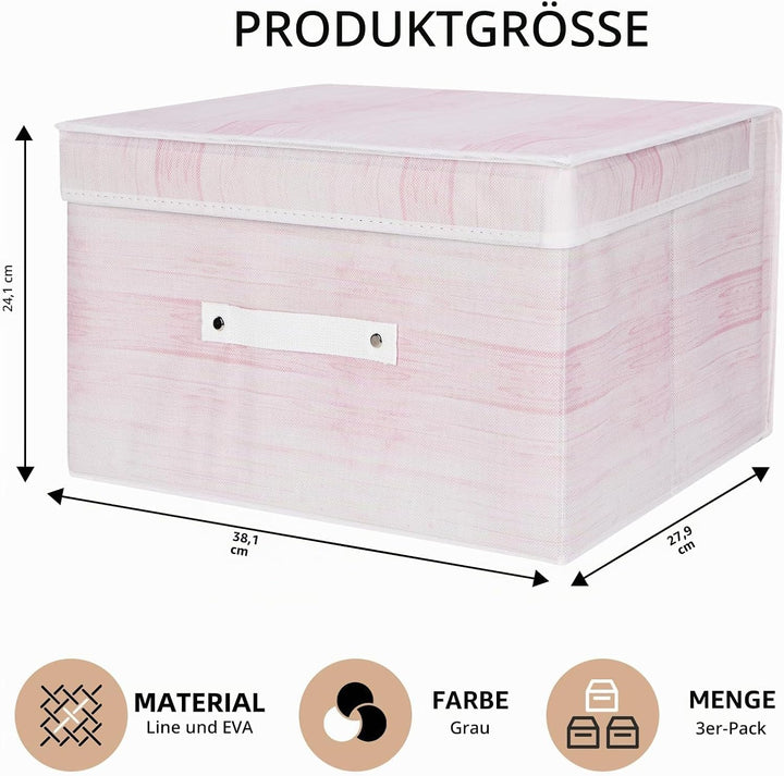 Aufbewahrungsfächer mit Deckeln 3 Packung,Stoff Aufbewahrungskorb für klappbare mittlere Leinwand Au