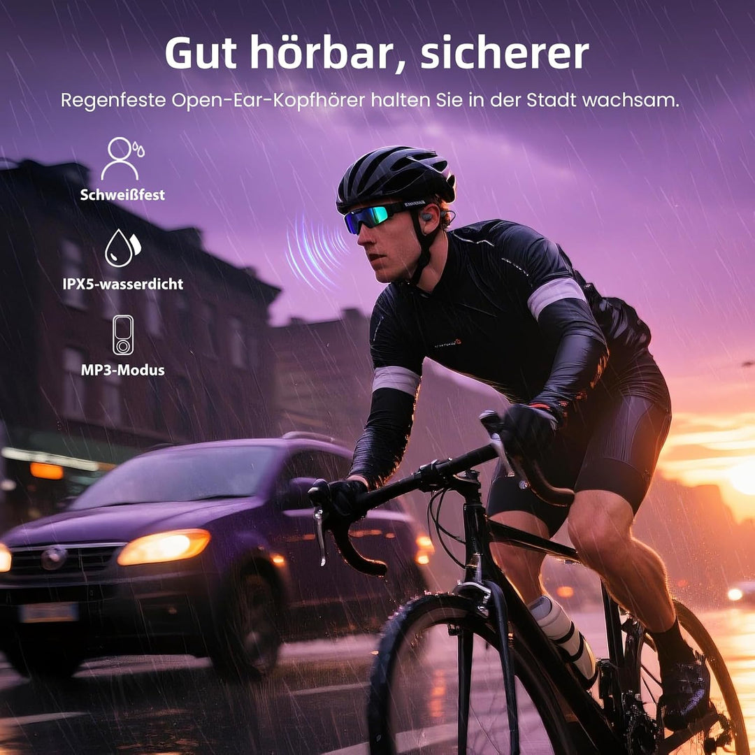 HIFI WALKER Open Ear Kopfhörer, Bluetooth 5.4, 32GB MP3, 15 Std Wiedergabe, HD Anrufe, für Laufen, R