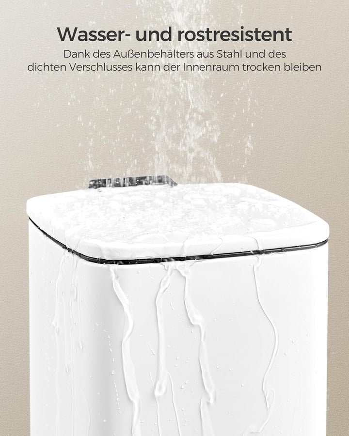 SONGMICS Kosmetikeimer, 6 Liter, Mülleimer Bad, kleiner Abfalleimer, Tretmülleimer, mit Pedal, für k