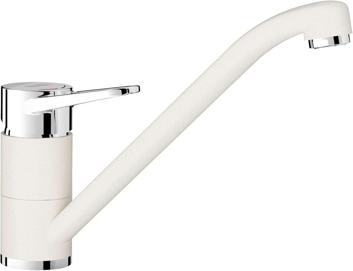 BLANCO WEGA II silgranitweiss/chrom | Hochdruck | Rückflussverhinderer | Keramik Kartusche | Gesiche