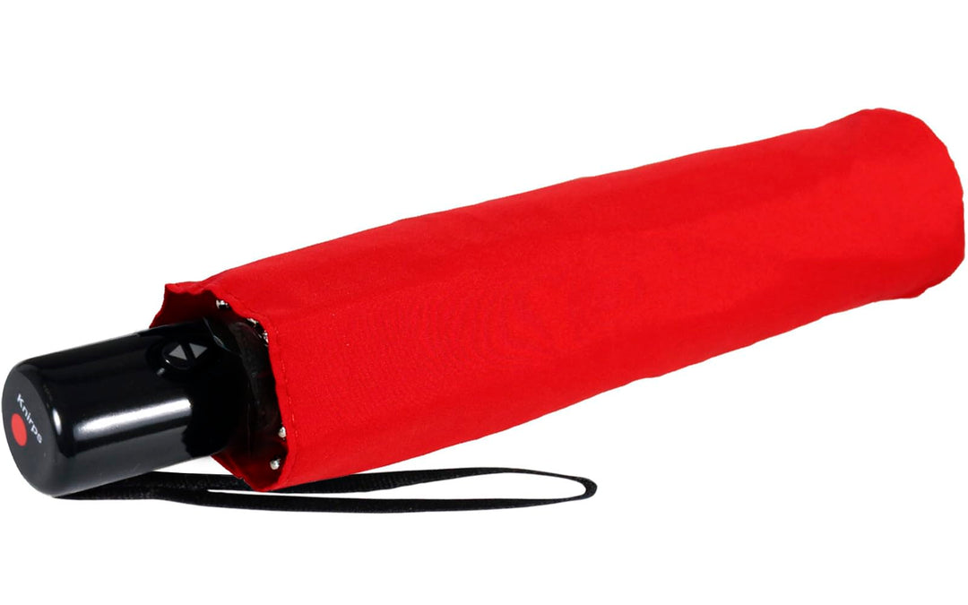 Knirps Regenschirm Slim Duomatic - klein und leicht mit Auf-Zu Automatik - red Rot, Rot