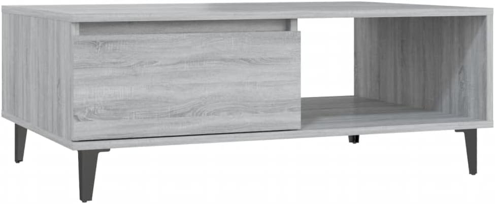 WIFESE Couchtisch mit Offenes Fach 90x60x35 cm Beistelltisch Holz Modernes Design Wohnzimmertisch Kl