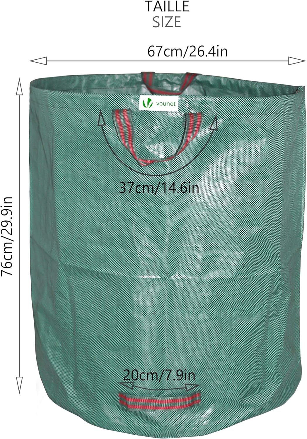 VOUNOT Gartenabfallsack 272 Liter, 6er Gartensäcke für Grünabfall, Selbststehend und Falt, Laubsack