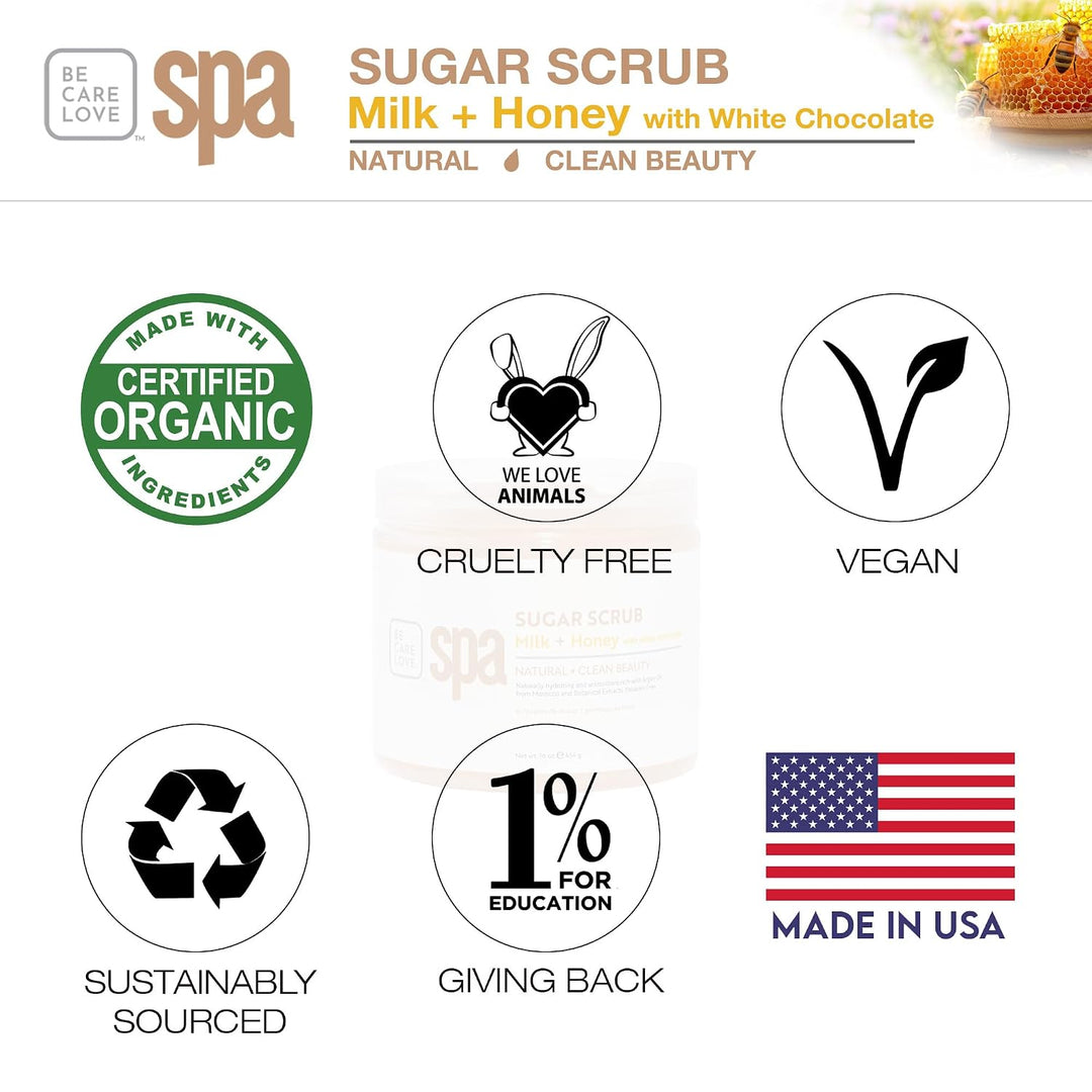 Bio Creative Lab Spa Sugar Scrub, Milk Honey and White Chocolate, 470 ml