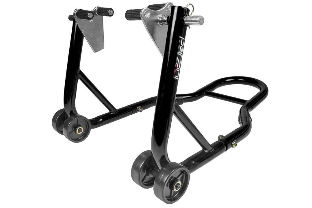 Motorradständer/vorne Montageständer Parzini Strada/Vorderrad, schwarz, universal mit gummierten Auf