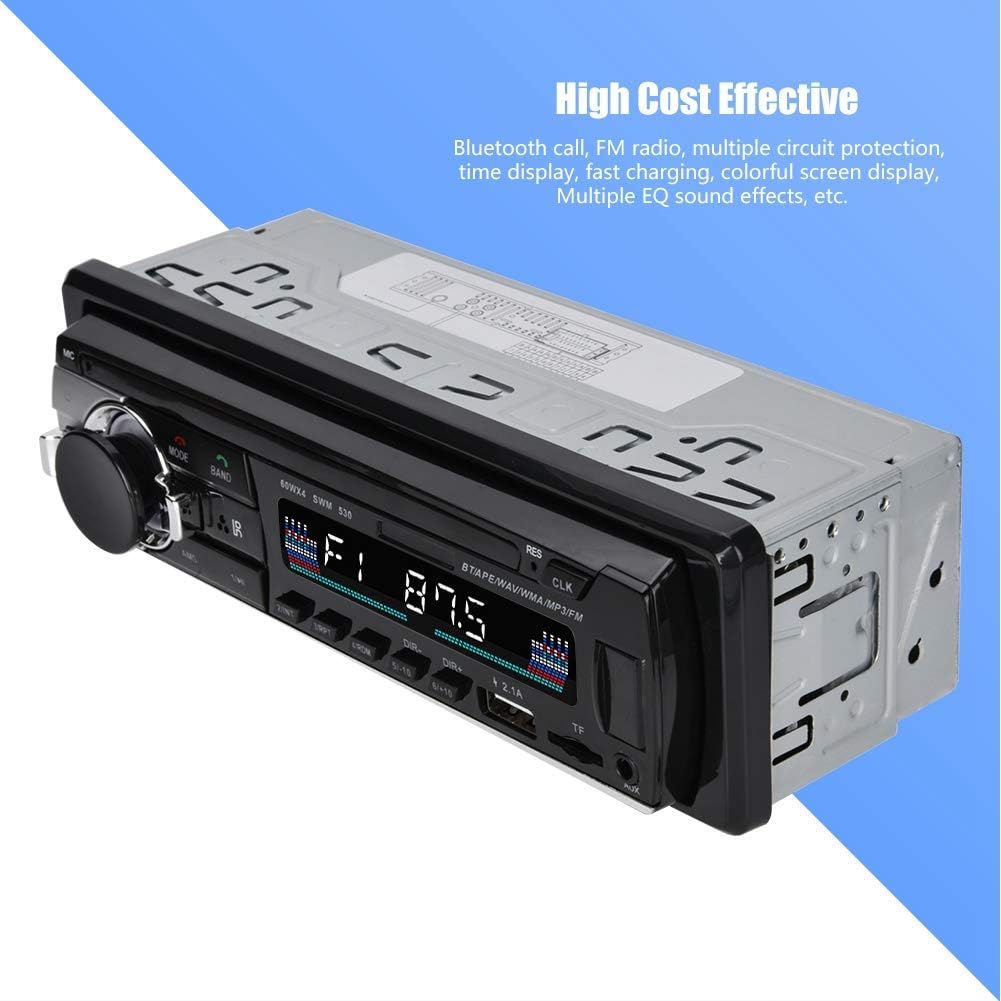 PUSOKEI Multimedia-Autoradio MP3-Player, MP3/FM/USB/AUX-Eingang Autoradio, FM-Radio, Bluetooth-Freis