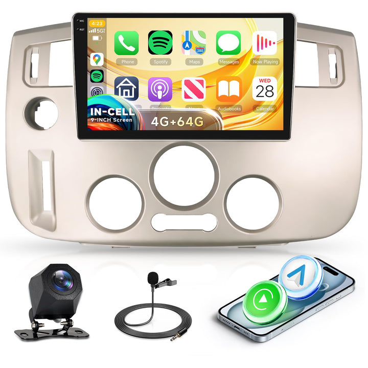 Rimoody 4G+64G Android Autoradio für Renault Scénic 2003-2009, 9 Zoll Wireless Carplay Autoradio mit