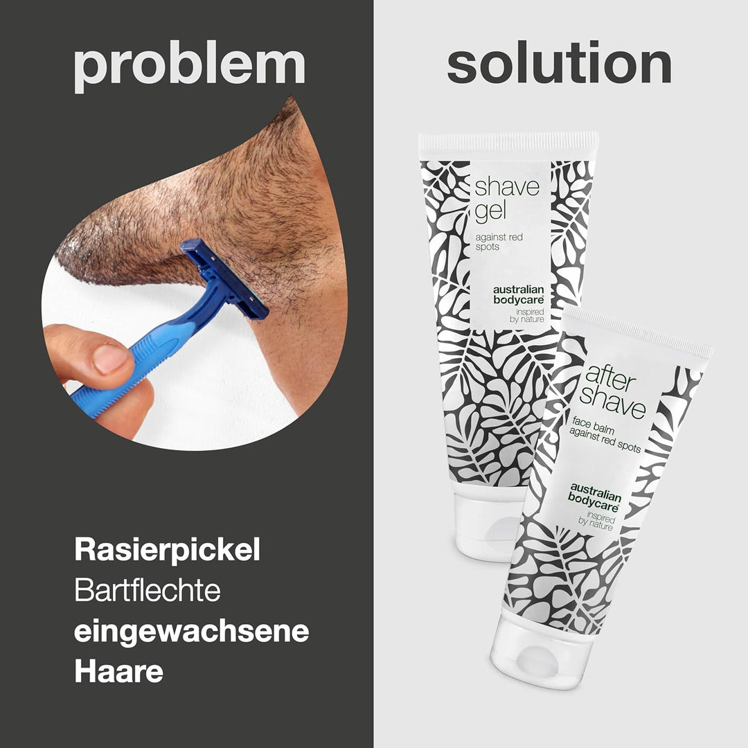Rasier-Set für Männer mit Teebaumöl - Rasiergel & After-Shave-Kombination für glatte & angenehme Ras