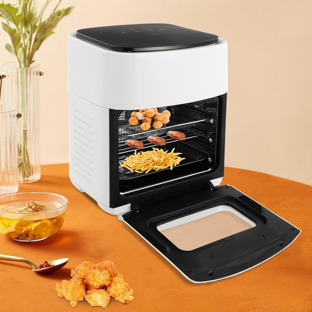 15L Minibackofen Heissluftfritteuse, Heissluft-Backofen 1400W mit 3 Zubehör, Heissluftfritteuse mit