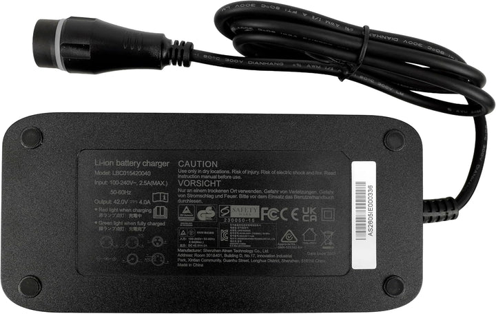 PowerSmart 42V 4A Netzteil/Ladegerät für 36V Simplo In-Tube E-Bike Akkus (630Wh - i720Wh) mit Ya-ma-