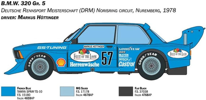 Italeri 3626S 1:24 B.M.W. 320 Gr. 5 - Modellbau, Bausatz, Standmodellbau, Basteln, Hobby, Kleben, Pl