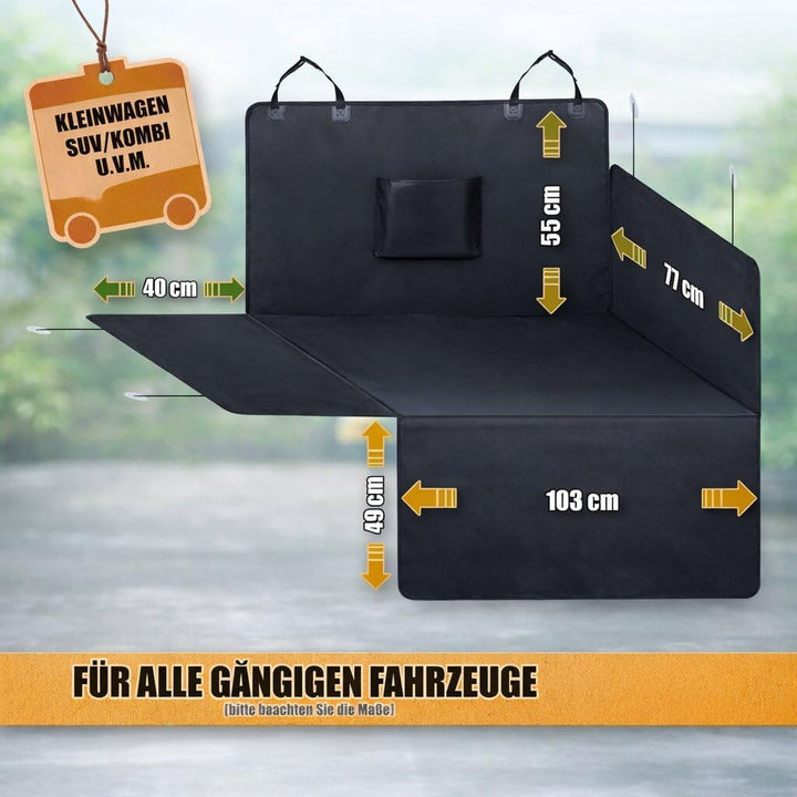 BigDean Kofferraumschutz Hund mit Seiten- und Ladekantenschutz - Universal Kofferraumdecke Hund wass