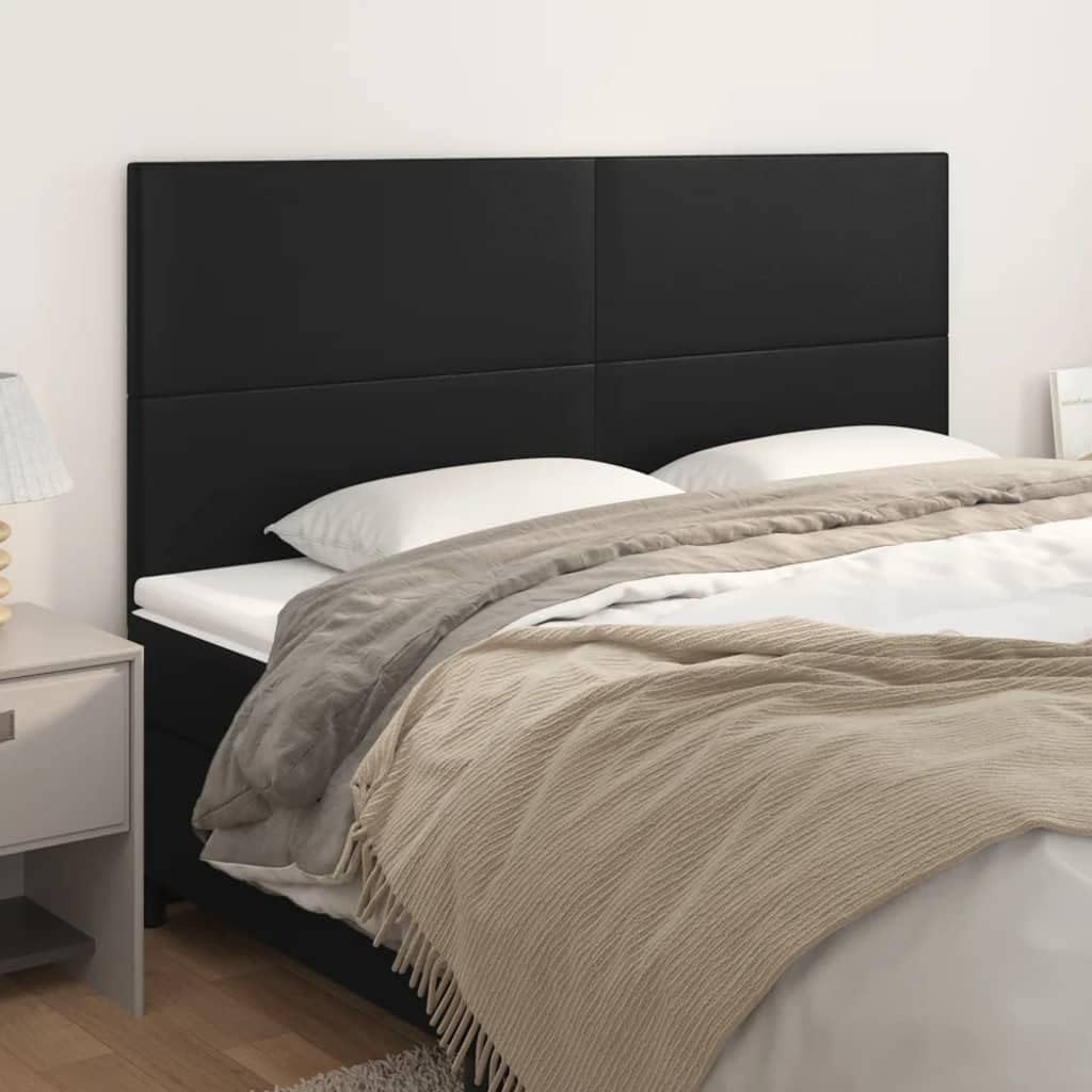 vidaXL Kopfteil 4 STK., Bettkopfteil mit Holzbeinen, Höhenverstellbar Polsterkopfteil für Bett, Bett